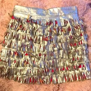 Pink skirt with silver tassels